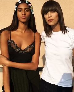 Imaan Hammam and Mica Arganaraz backstage at Versace @imaanhammam @micarganaraz @versace_official #MFW #Versace