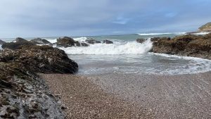Water rolling in along the central California coast -- Slow motion video VIII