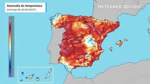 Anomalía de temperatura prevista en superficie por el modelo europeo para los próximos días.