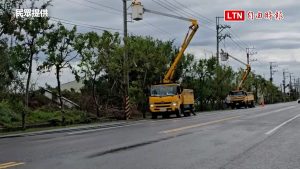 丹娜絲颱風》至7日上午8時 台南尚有17萬餘戶停電（民眾提供）