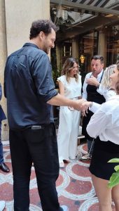 Éric Antoine et Gennifer Demey - Norbert Tarayre inaugure le nouveau Patio au Prince de Galles à Paris