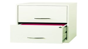 Space Solutions 2 Drawer File Cabinet 22 Inch Deep Black