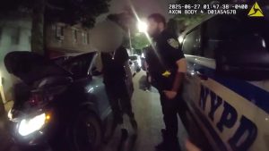 Moment man takes off running as police question him about stolen car