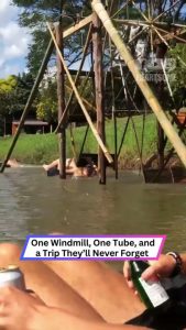 Tipsy Tubing Adventure Turns Windmill Wipeout!