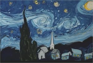 Así se pinta 'La noche estrellada' sobre el agua