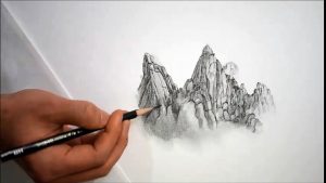 연필그림그리기 - 풍경(설악산 운해) / Pencil sketch