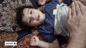 during diaper changing scene, baby started kicking his mother 😉😉😄