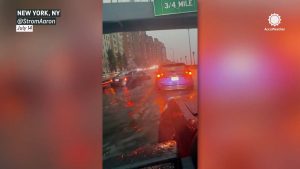 Extreme flooding overtakes FDR Drive in Manhattan