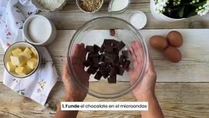 Bizcocho de chocolate al microondas