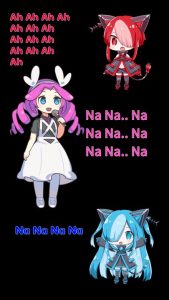 めたんたちが順番に歌う。 Three girls take turns singing.