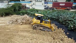 Amazing Activity Update Project Filling Big Lake by Amazing Bulldozer SHANTUI with Dump truck 25Ton