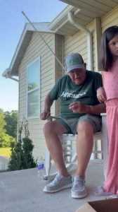 Elderly Man Gets Startled by Fireworks