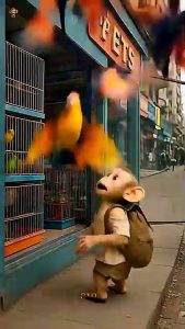 baby monkey rio birds emotional 😭 and beautiful story ❤️