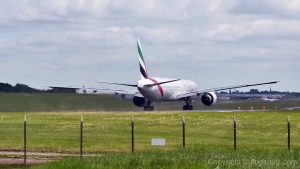 Plane's Powerful Take Off Creates a Grass Storm