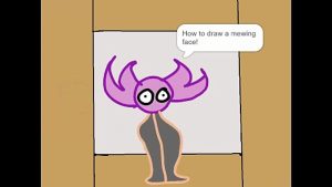 How to draw a mew face